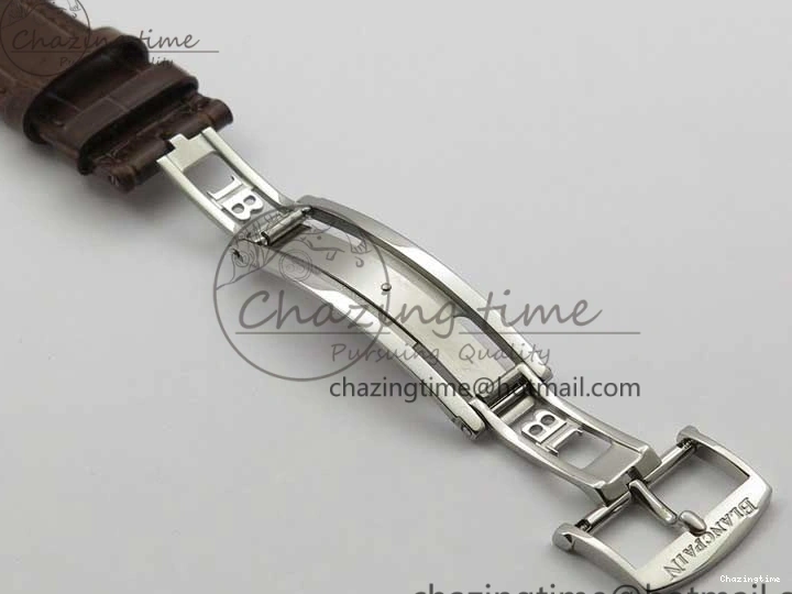 0302 Villeret 6654 SS Complicated Function OMF 1:1 Best Edition White Dial on Brown Leather Strap A6654 V Popular 7904